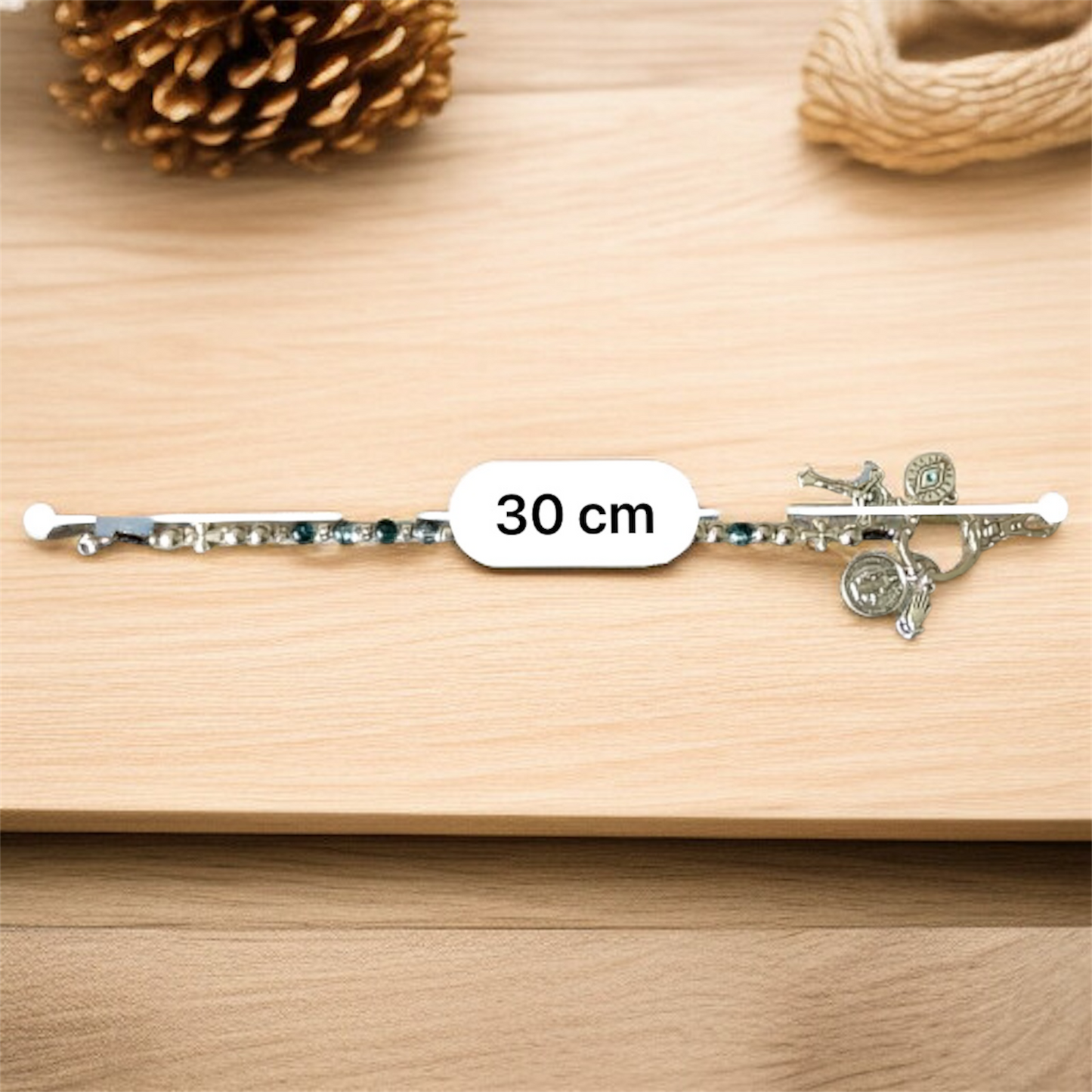St. Benedict Rosary Keychain β Patron Saint of Students and Europe β Blue Beads
