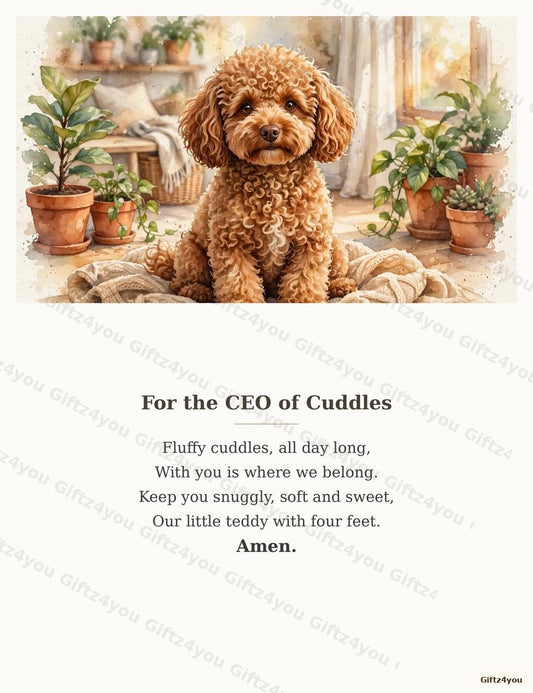 Cavoodle Blessing Printable - For the CEO of Cuddles - Apricot Cavoodle Wall Art - Instant Download