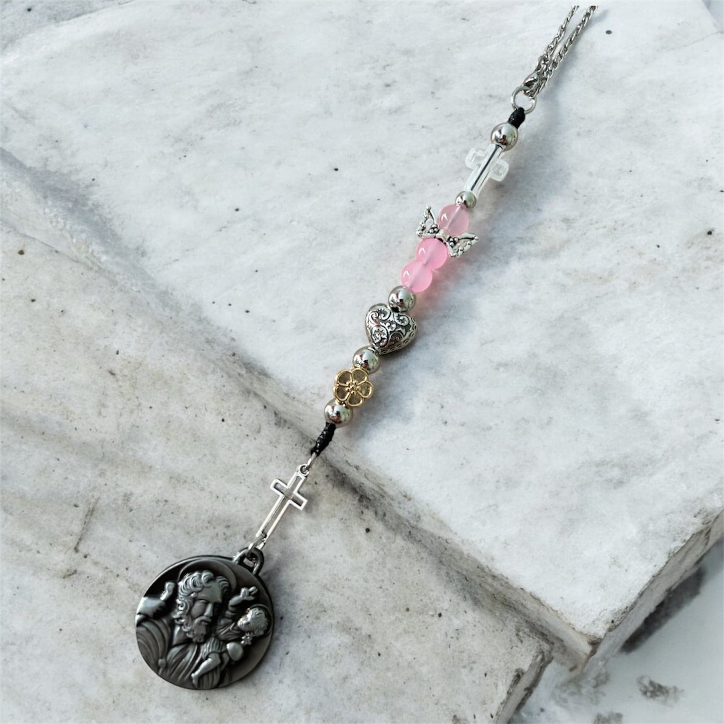 St Christopher Car Charm Religious Christian Catholic Blessing Pendant Hanger