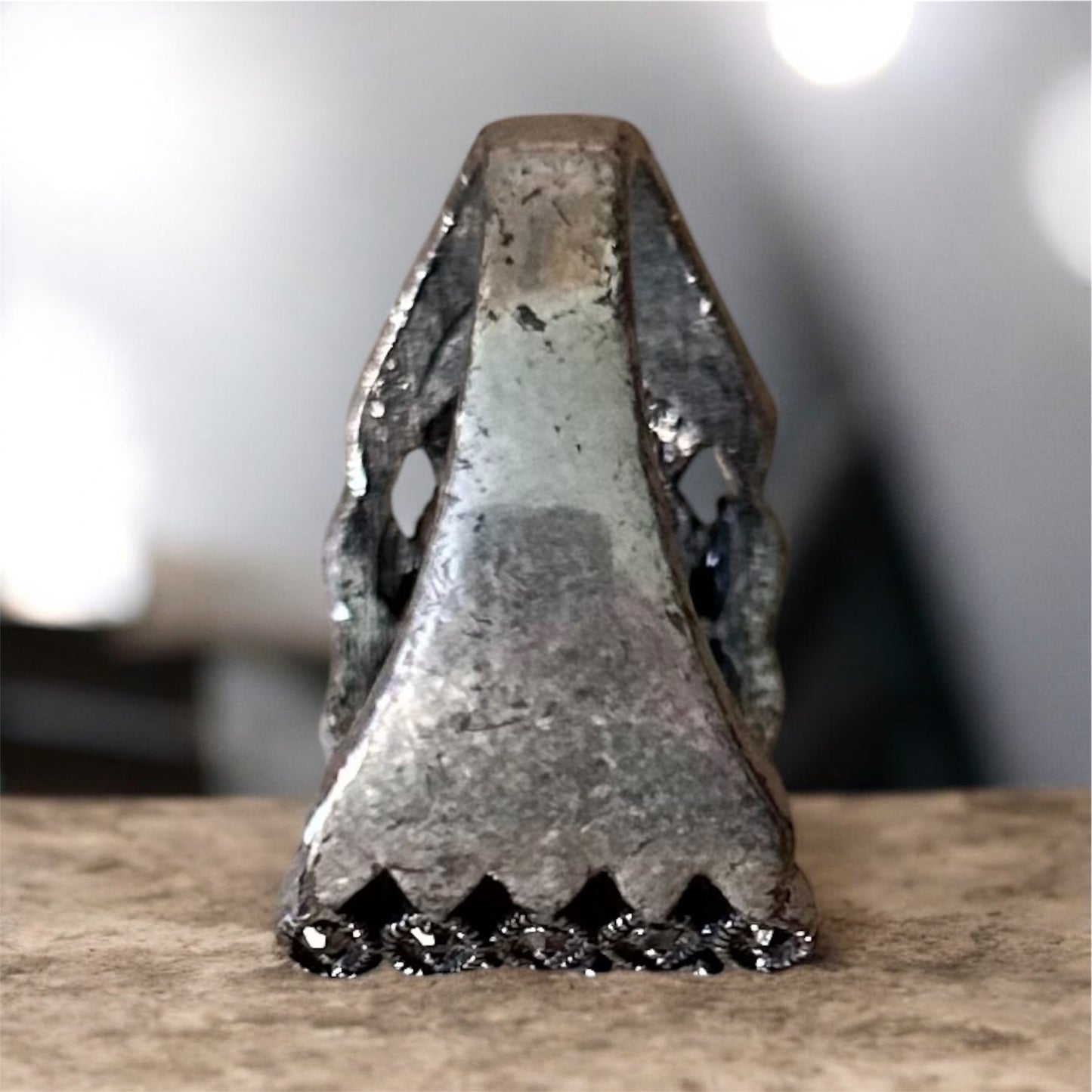 Art Deco Gunmetal Rhinestone Ring - Vintage Style Rustic Wide Band Ring- Unpolished