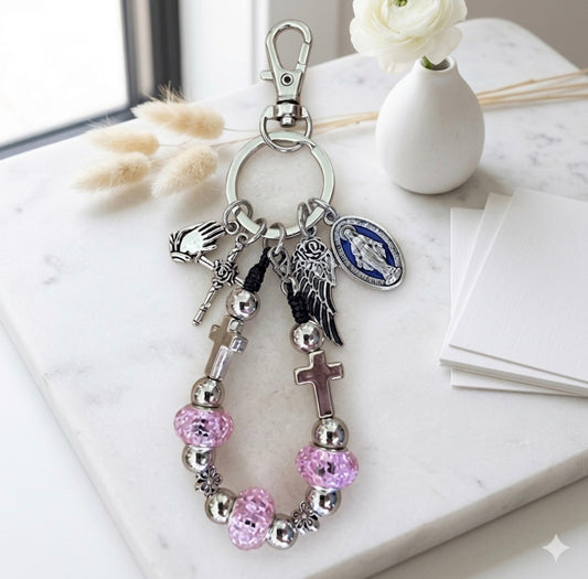 3 Hail Mary Rosary Keychain – Pocket Protection & Devotion