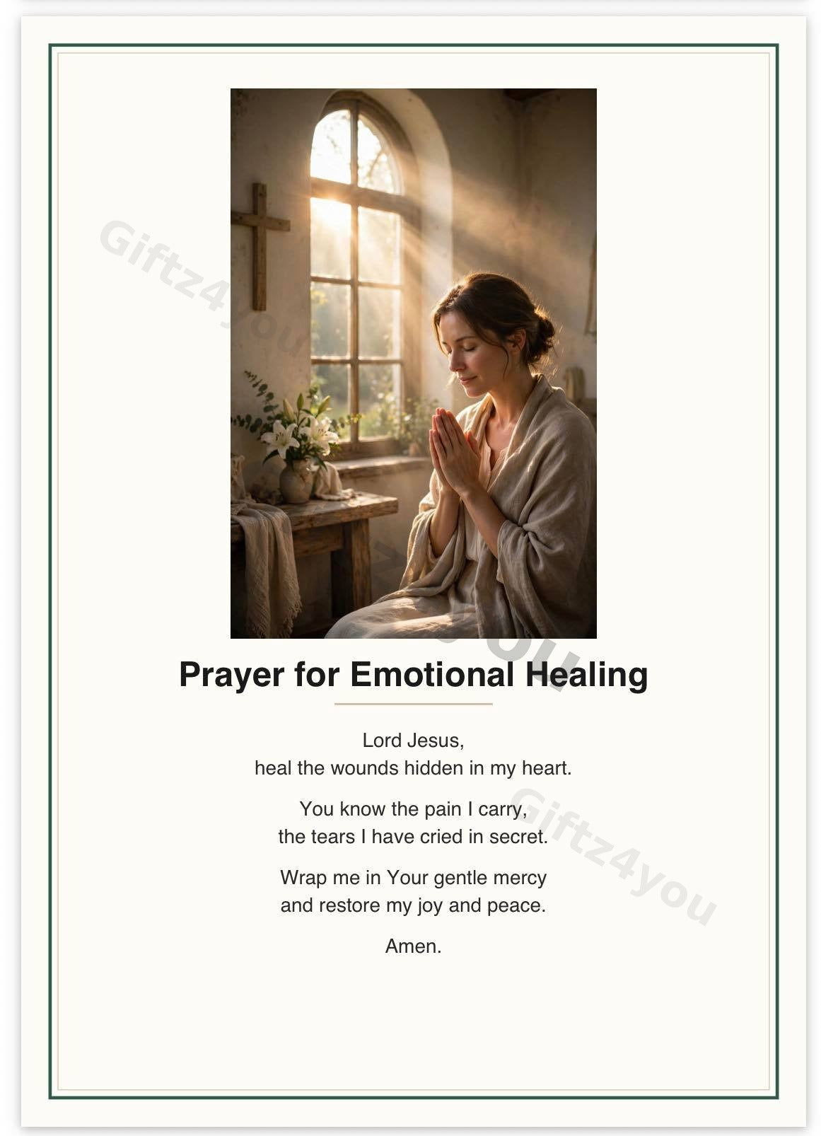 Healing Prayers Bundle - 12 Printable Prayer Cards with Unique Artwork | A4 + US Letter