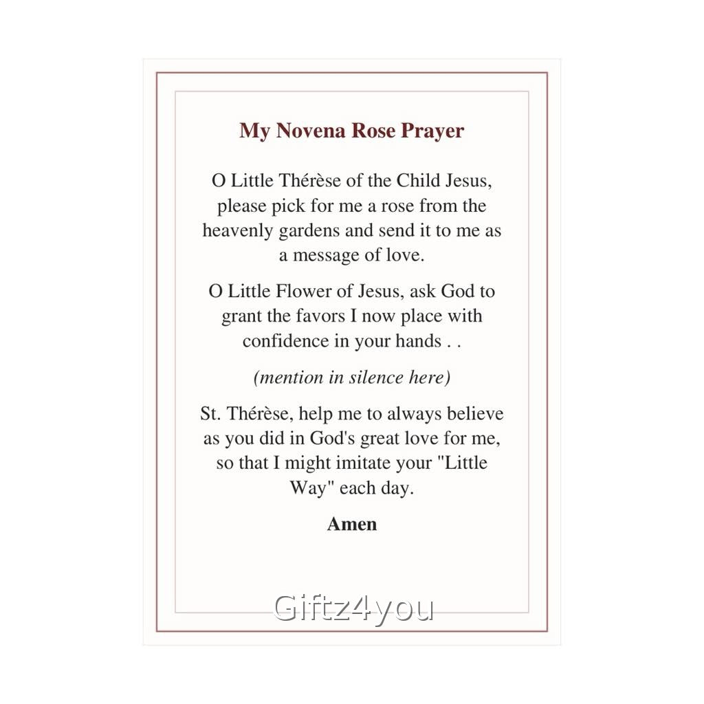 St Therese Prayer Cards Set of 3 | Novena Rose Prayer | Miraculous Invocation | Feast Day Novena | Little Flower Printable | Catholic Gift