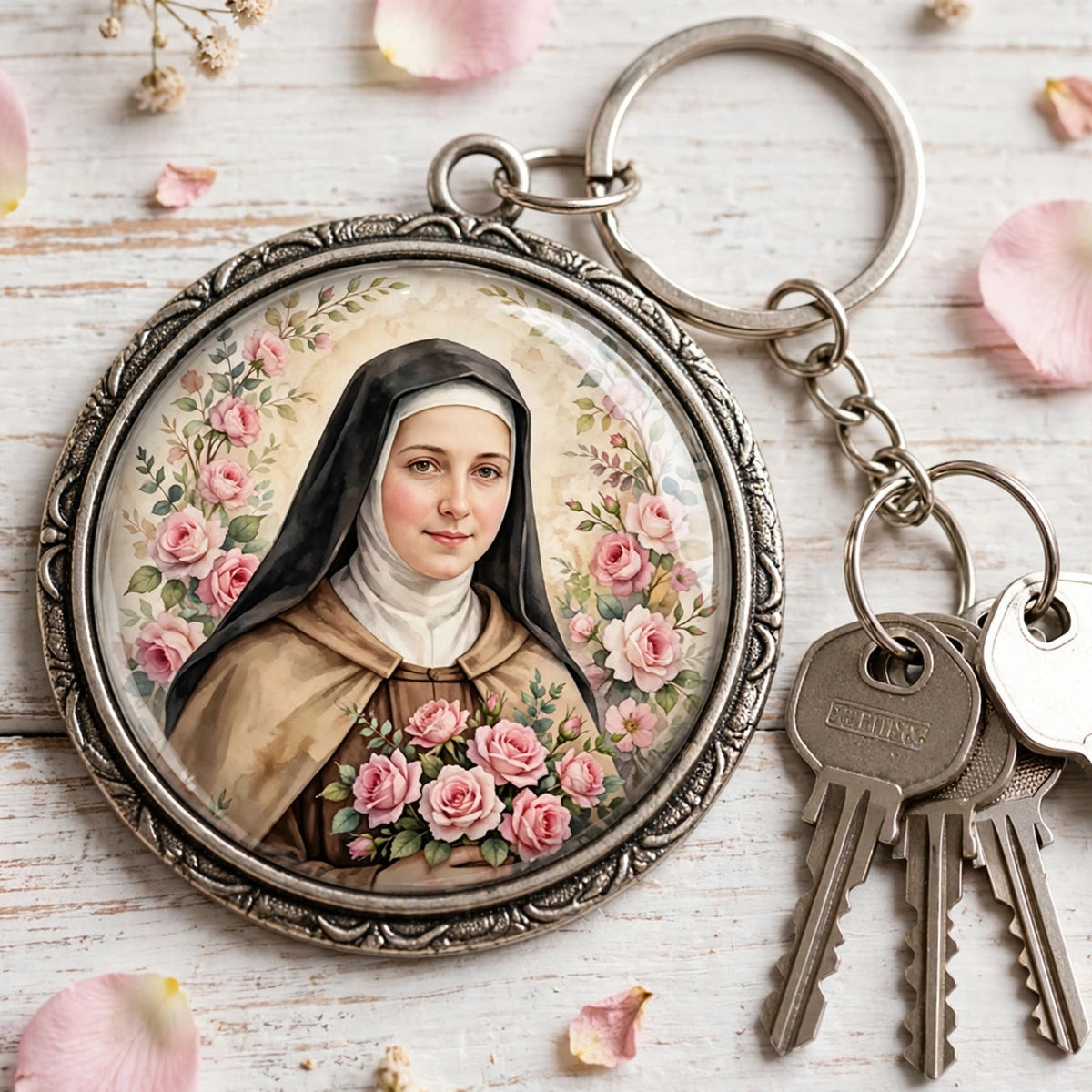 St Therese 25mm Cabochon Images - 4 Designs - 15 Circles Per Sheet - 600 DPI - Bottle Cap, Rosary, Jewelry, Glass Dome