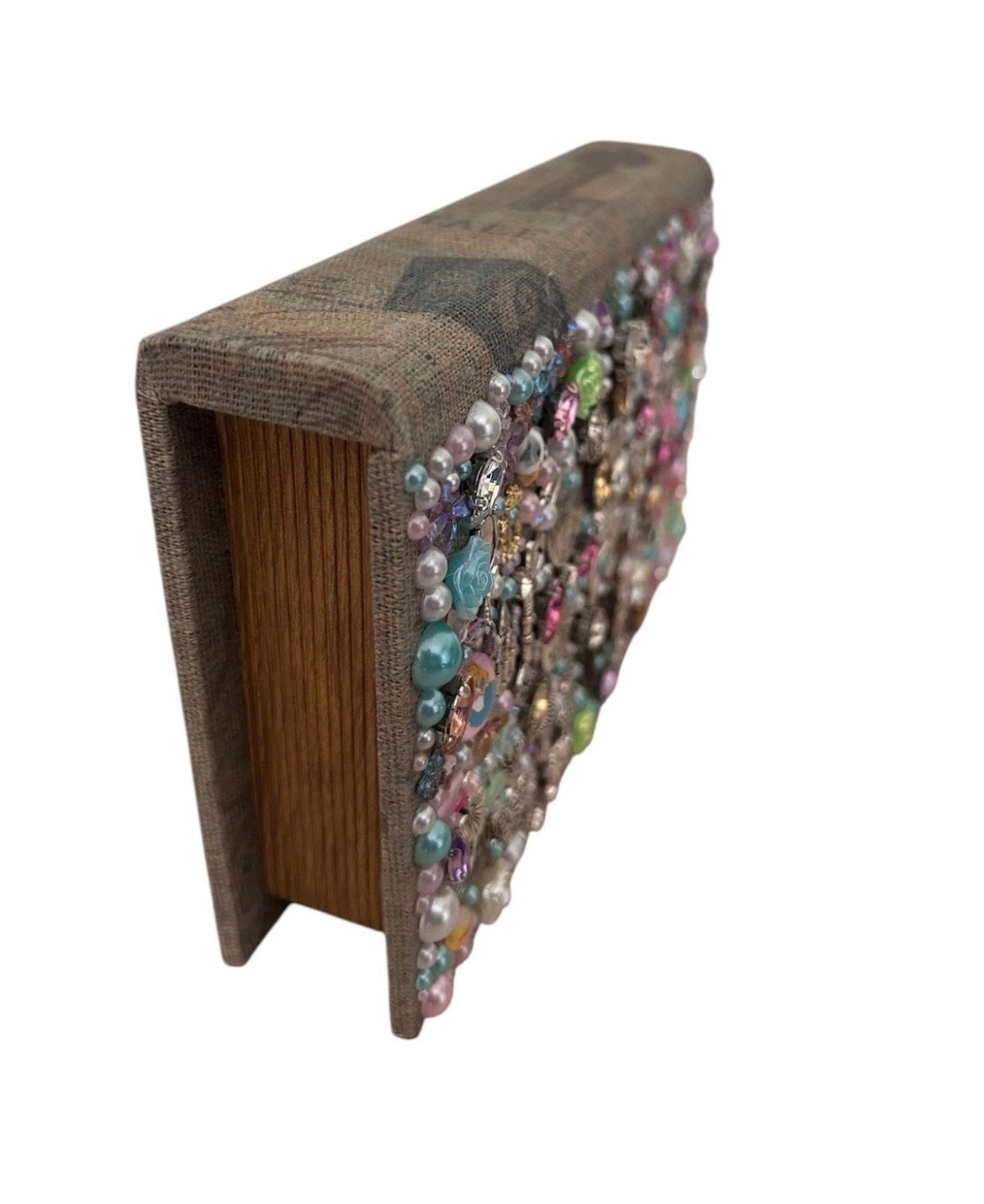 Alice in Wonderland Trinket Book Box - Whimsical Decoupage Jewelry Box with 3D Charms, Mad Hatter Inspired Keepsake, Magical Fairytale Decor