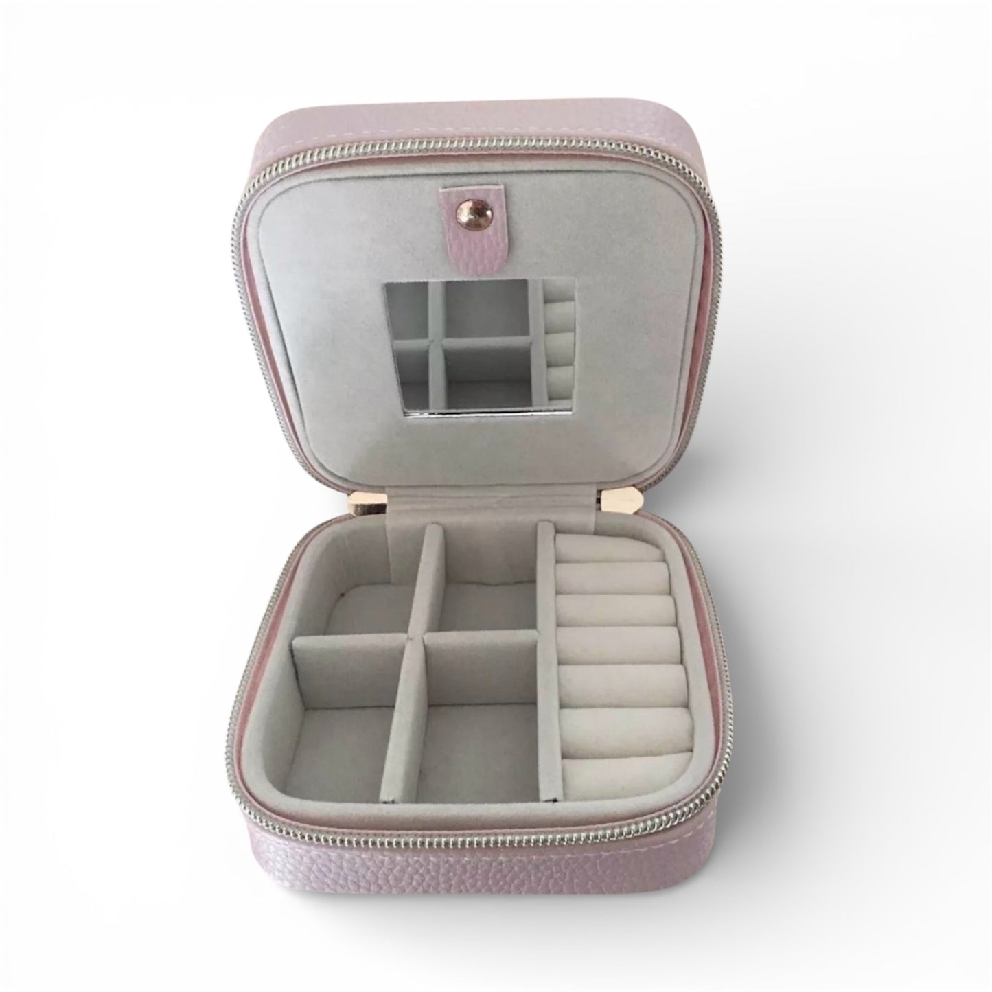 Ballerina Jewelry Box Pink Faux Leather Travel Case – Ballet Trinket Organizer with Charms, Dancer Gift, Girls Jewelry Storage, Portable Keepsake Box