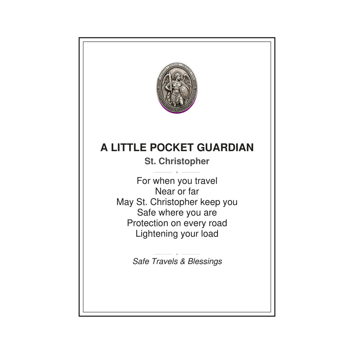 St. Michael & St. Christopher Pocket Guardian Cards Bundle - 6 Printable Wallet Size Protection Cards (2.5" x 3.5")