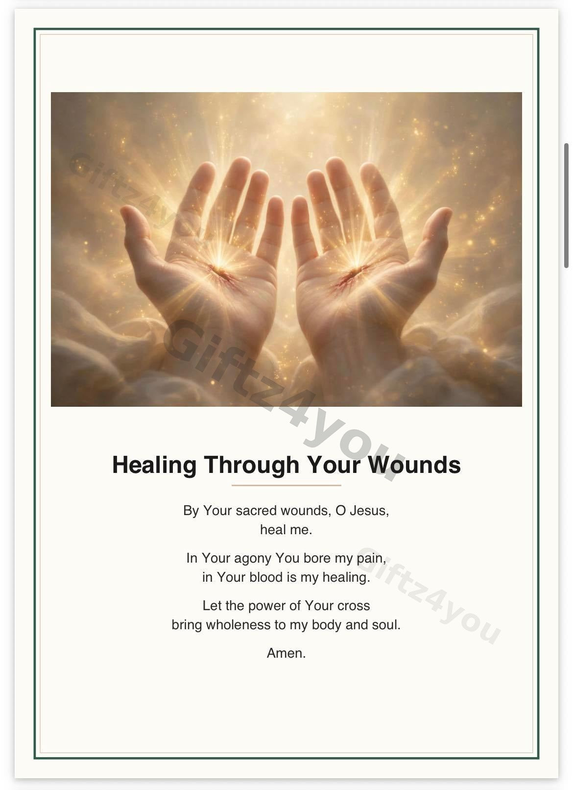 Healing Prayers Bundle - 12 Printable Prayer Cards with Unique Artwork | A4 + US Letter
