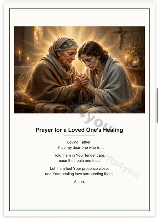 Healing Prayers Bundle - 12 Printable Prayer Cards with Unique Artwork | A4 + US Letter