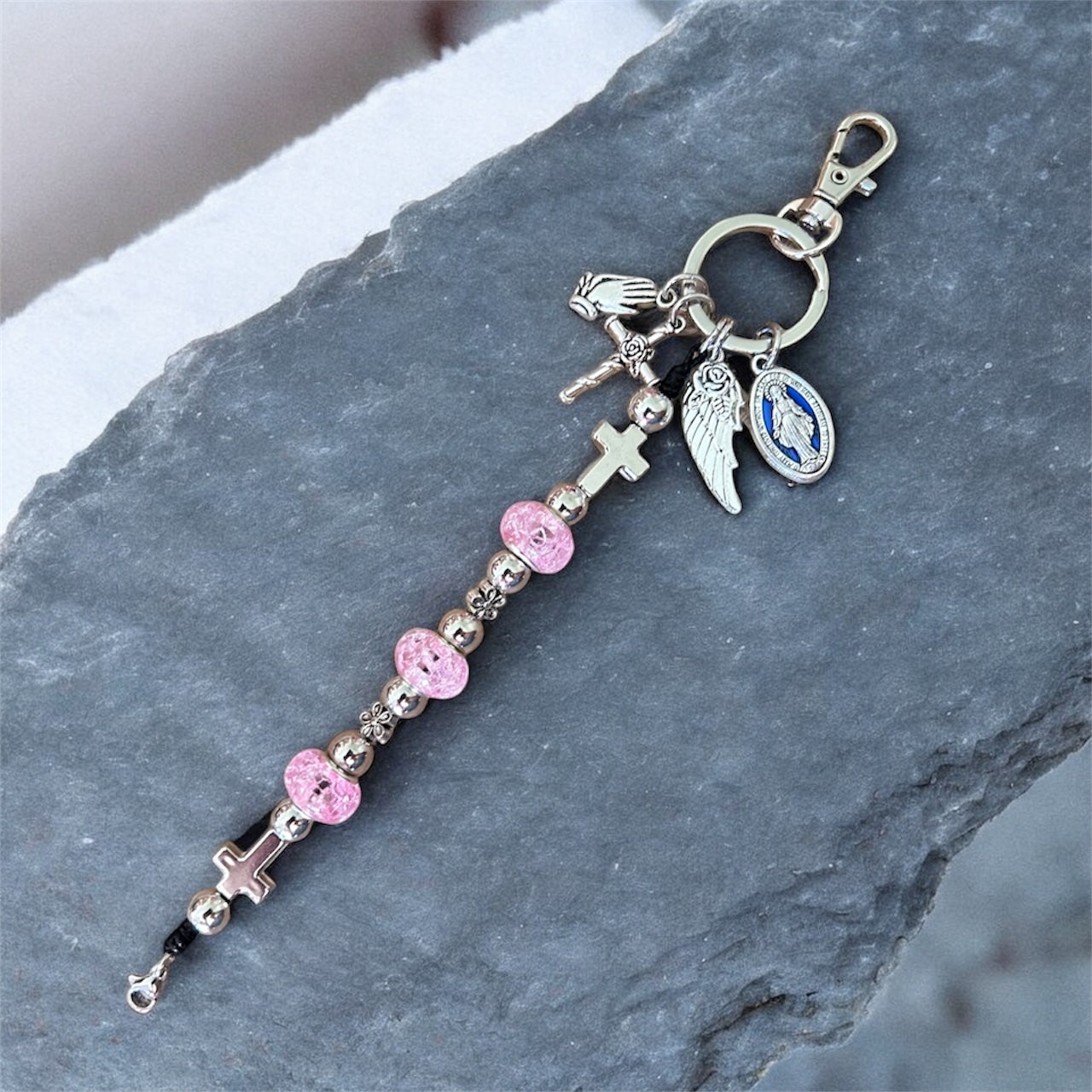 3 Hail Mary Rosary Keychain – Pocket Protection & Devotion