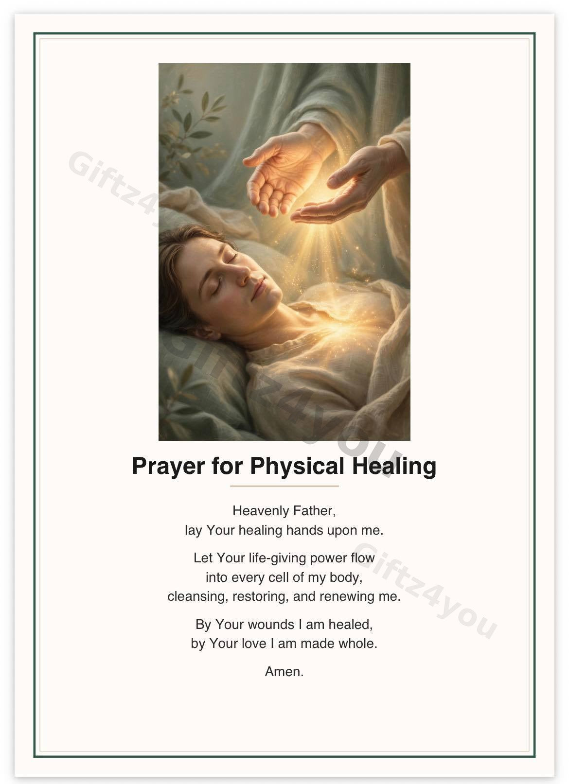 Healing Prayers Bundle - 12 Printable Prayer Cards with Unique Artwork | A4 + US Letter