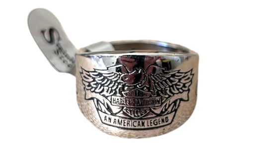 Men's Stainless Steel Biker Eagle Ring - Size US 10 / 20mm - Motorcycle Eagle Shield Band