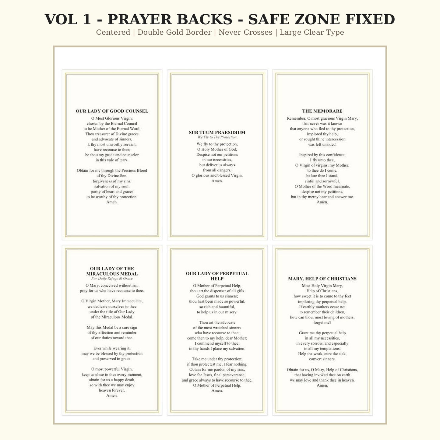 Protection Through Mary Prayer Cards | 12 Vintage Catholic Pocket Cards | A4 + US Letter | Printable Marian Protection Bundle 300 DPI