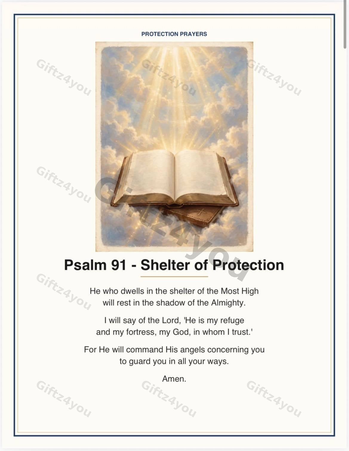 Protection Prayers Bundle - 12 Printable Prayer Cards with Unique Artwork | A4 + US Letter