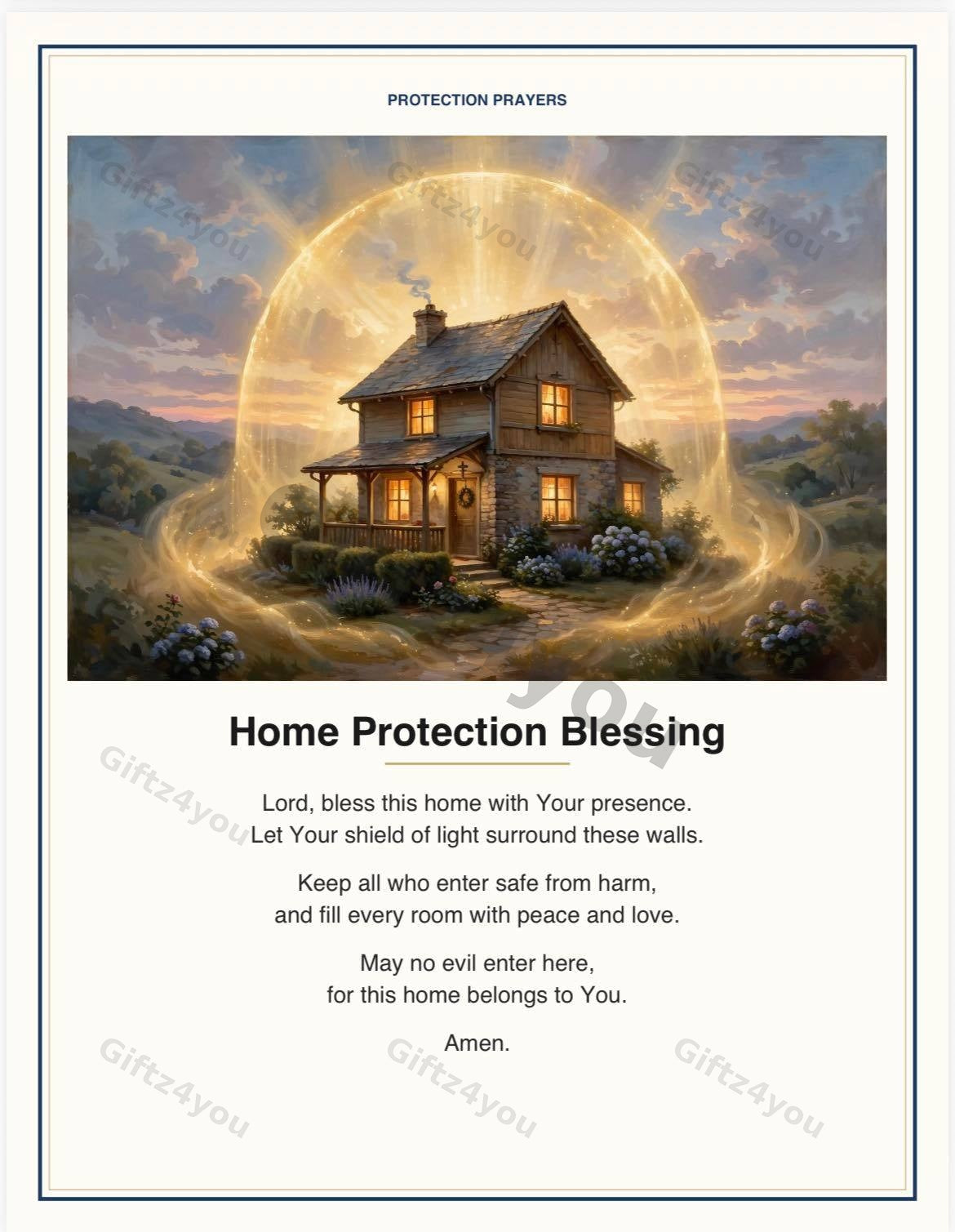 Protection Prayers Bundle - 12 Printable Prayer Cards with Unique Artwork | A4 + US Letter