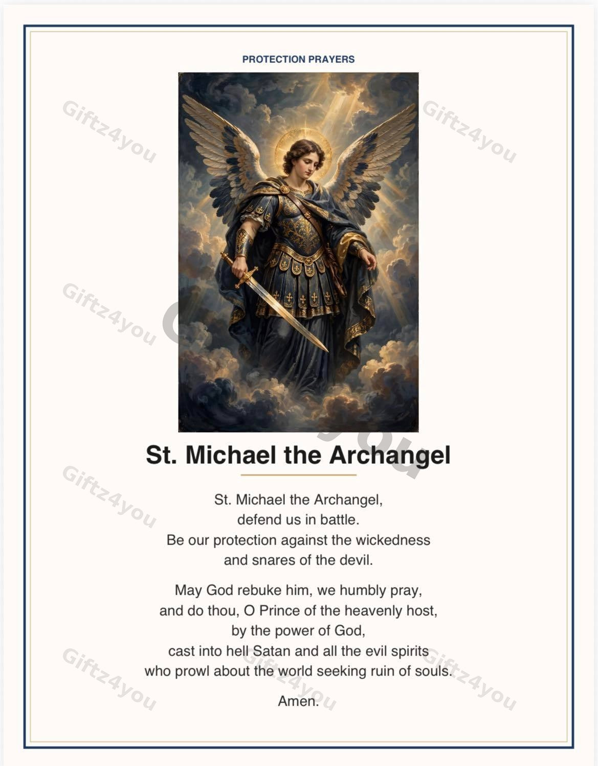 Protection Prayers Bundle - 12 Printable Prayer Cards with Unique Artwork | A4 + US Letter