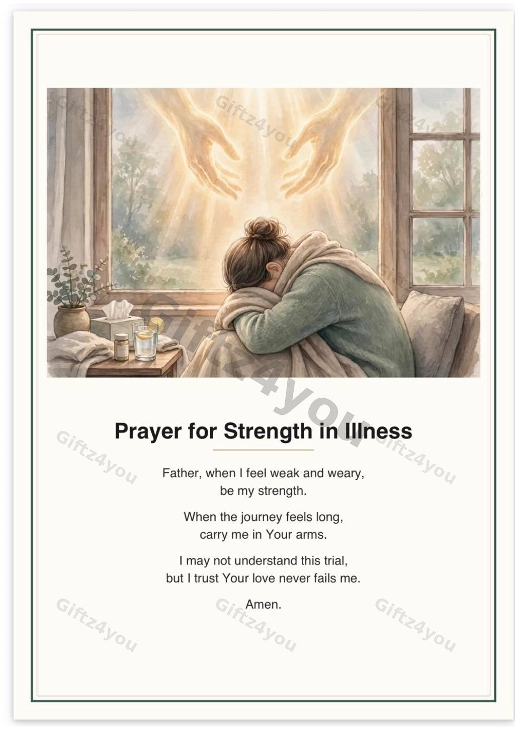 Healing Prayers Bundle - 12 Printable Prayer Cards with Unique Artwork | A4 + US Letter