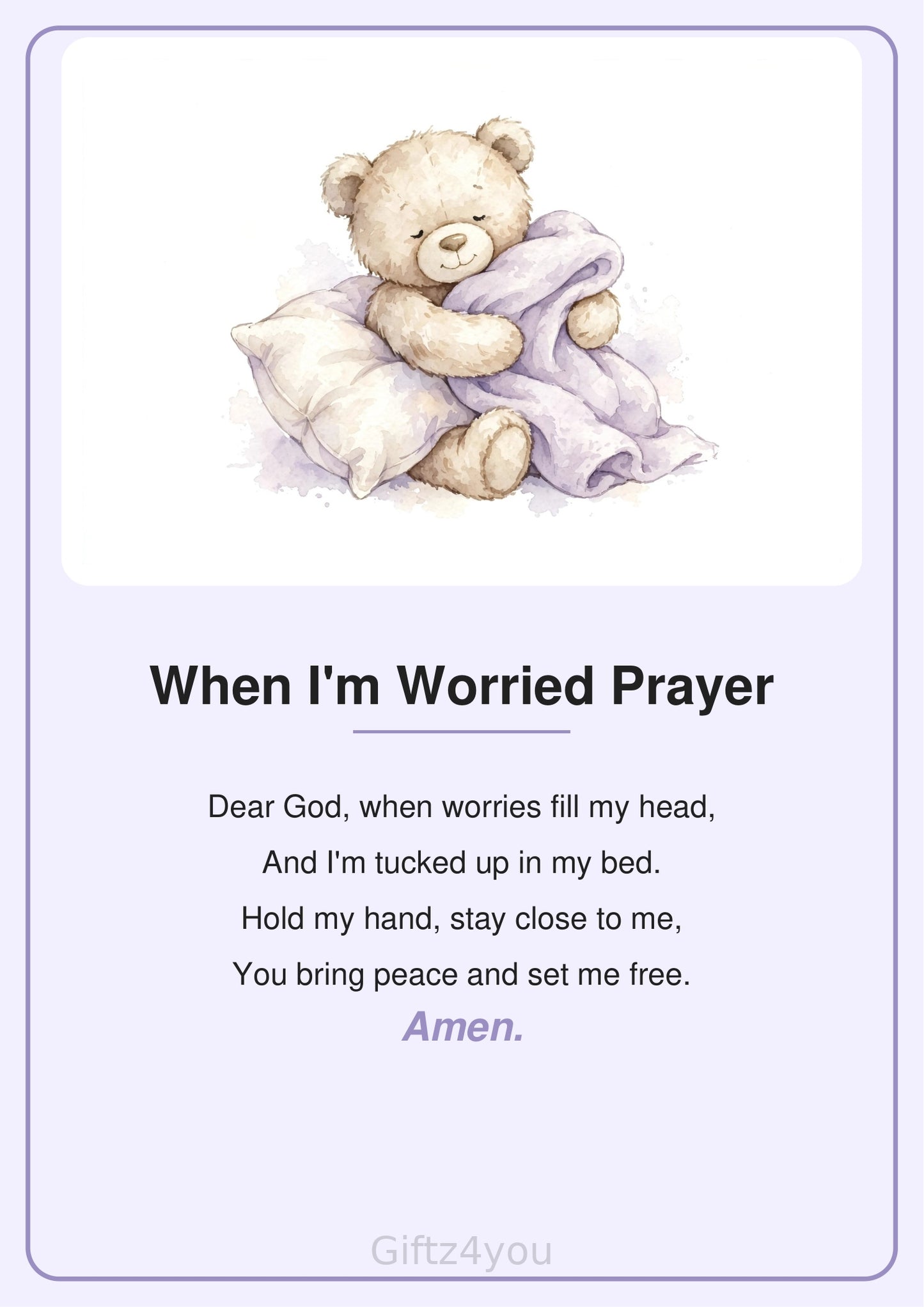 12 Themed Children's Prayers Printable | A4 + US Letter | 300DPI Watercolor | Instant Download