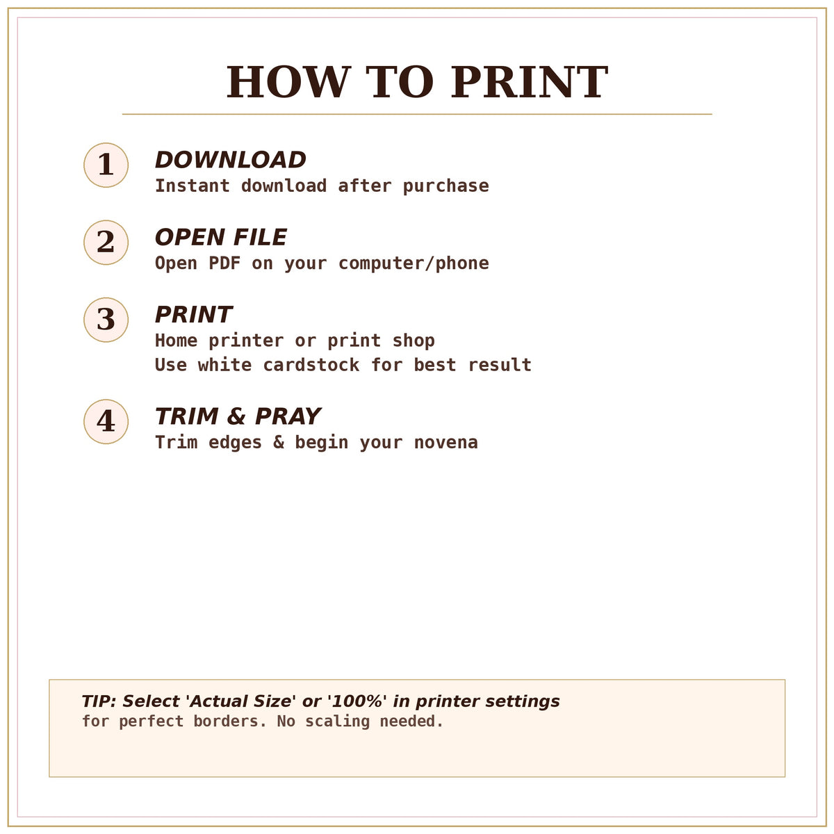 Chaplet of St Therese Printable - The Little Flower 24 Glory Be - Catholic Holy Card - A4 + US Letter PDF - Multi-Size