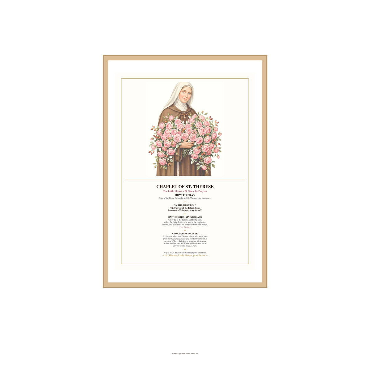 Chaplet of St Therese Printable - The Little Flower 24 Glory Be - Catholic Holy Card - A4 + US Letter PDF - Multi-Size