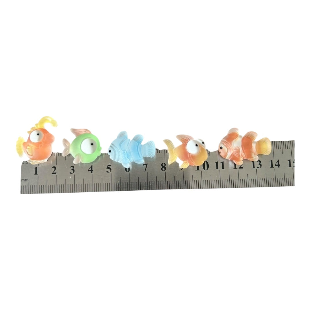 Sea Creature Magnets - 10 Tropical Cute 3D Resin Fish, Crab & Seahorse Fridge Decor