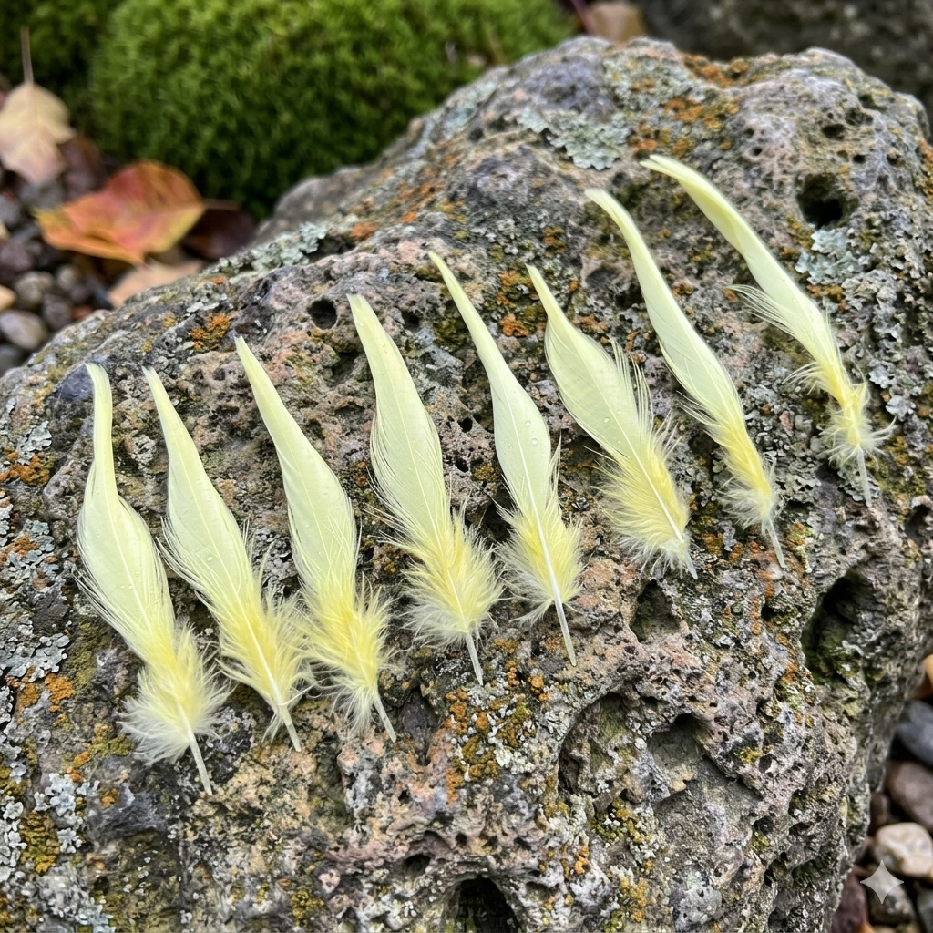Bulk Sulfur-Crested Cockatoo Feathers (Cacatua galerita) - Real Yellow Bird Feathers for DIY Crafts, Millinery & Jewelry Making
